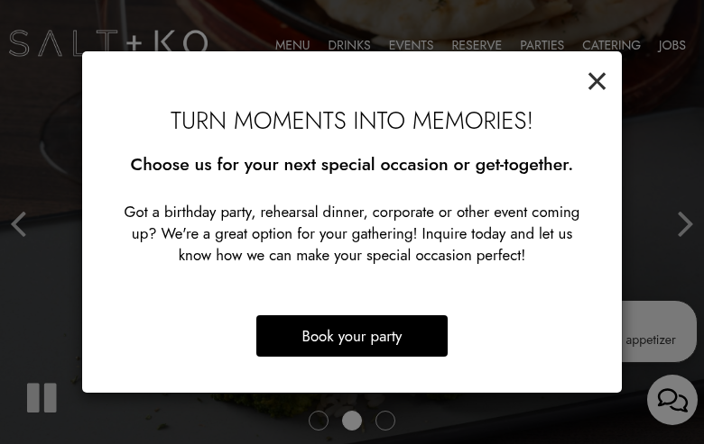 Salt + Ko — Southfield bar and grill website home page